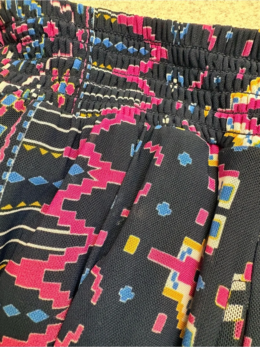 Knox Rose Navy Tiered Maxi Skirt with Pink & Blue Boho/Tribal Print - Picture 3 of 4